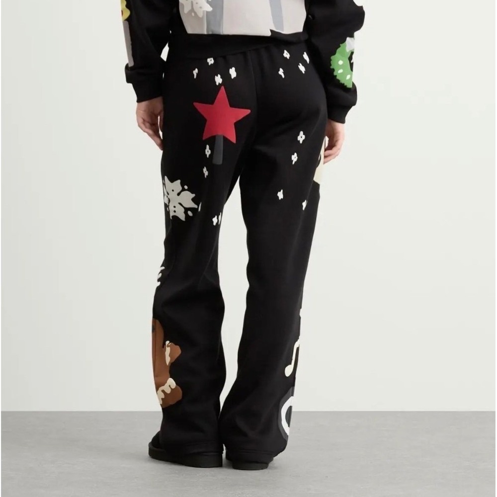 SKIMS x CPFM Onyx Gingerbread Print Straight Leg Pants Black Medium NWOT